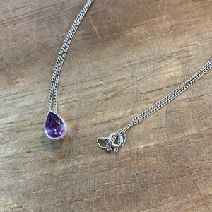 Purple Drop Stone Necklace